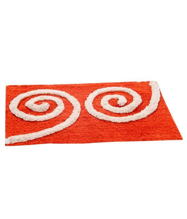     			Aazeem Orange Cotton Abstract Floor Mat