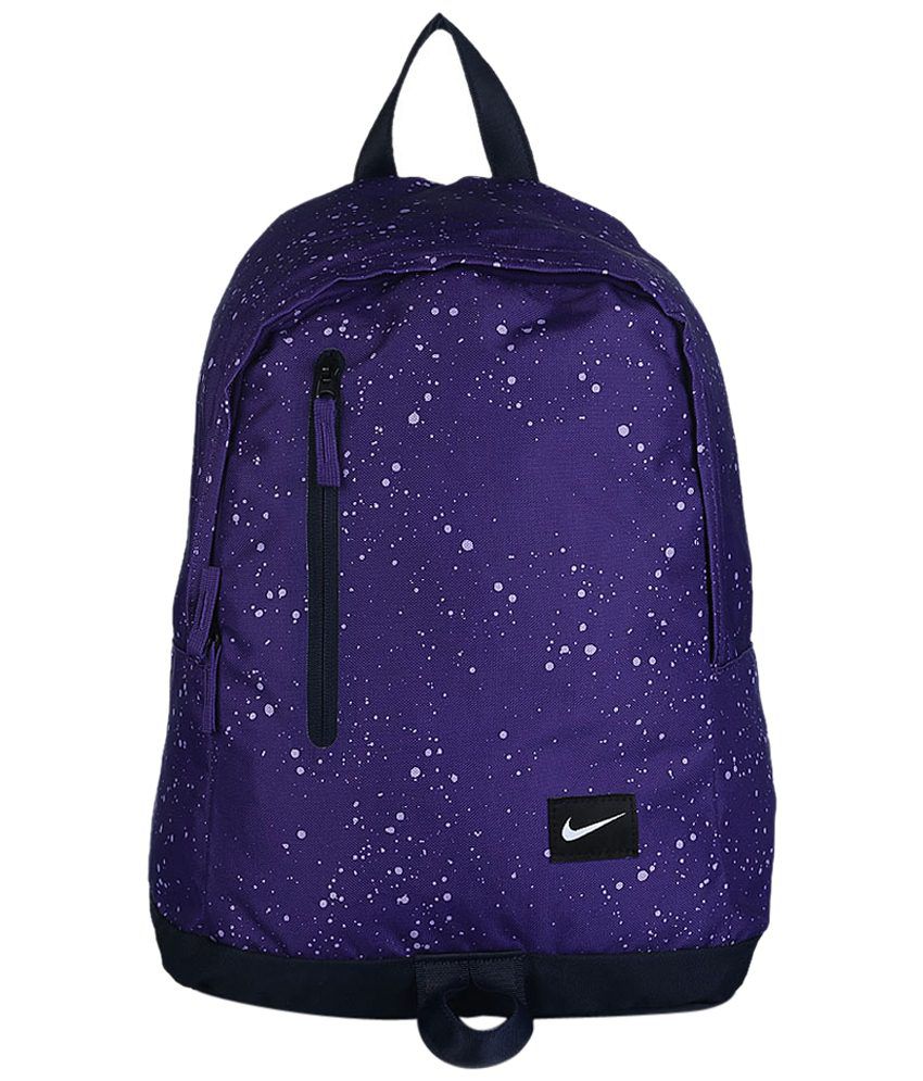 purple and black nike backpack 
