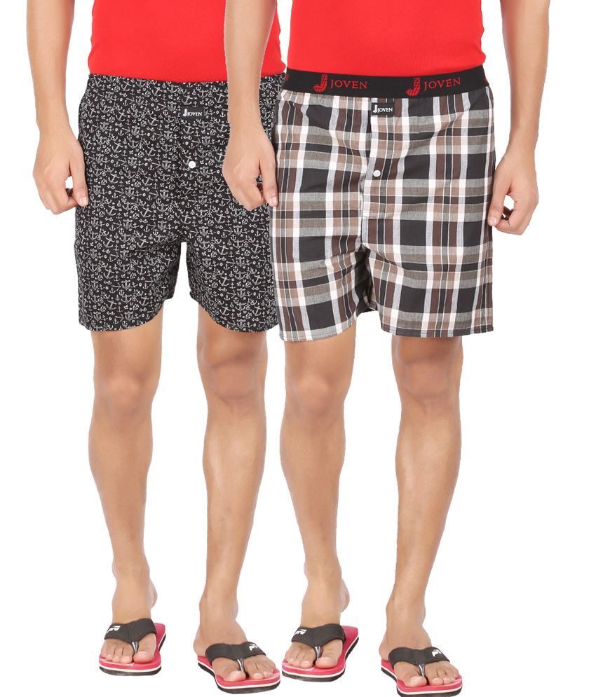 Joven Printed and Checked Combo Boxers Pack of 2 Buy Joven Printed