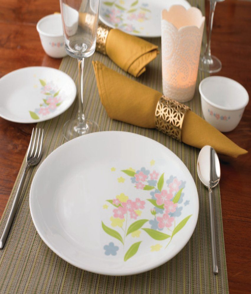 Corelle 21 Pcs Dinner Set-India Impressions Melody: Buy Online at Best