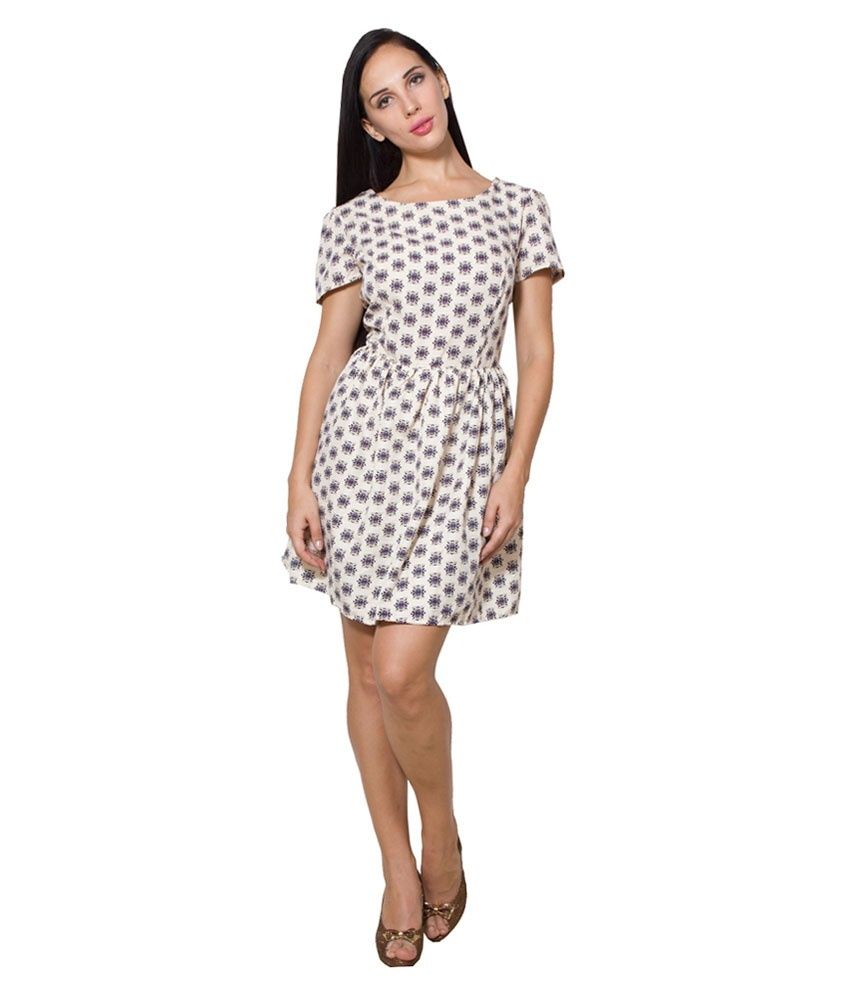 Prakum Beige Chiffon Dresses - Buy Prakum Beige Chiffon Dresses Online at Best Prices in India 