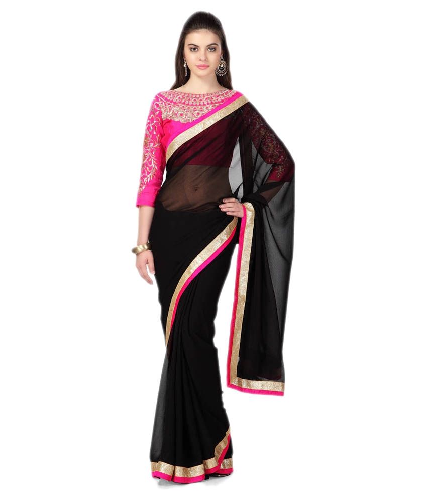 black colour net sarees