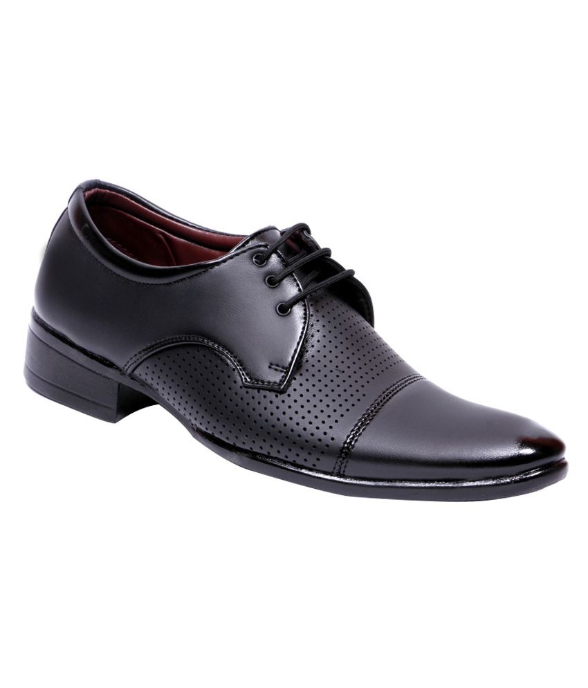 Adjoin Steps Black Party Genuine Leather Formal Shoes Price in India ...