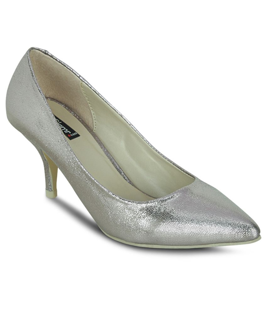 Get Glamr Gray Heeled Pumps Price in India- Buy Get Glamr Gray Heeled ...