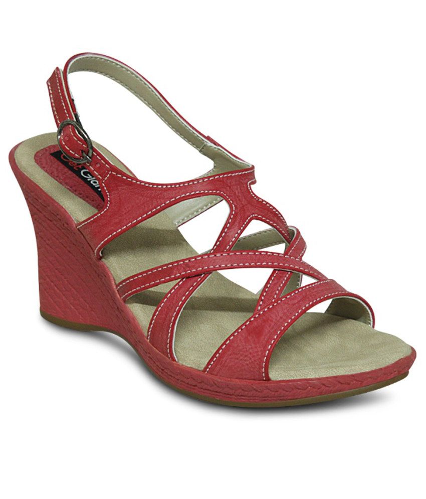 wide fit red heeled sandals