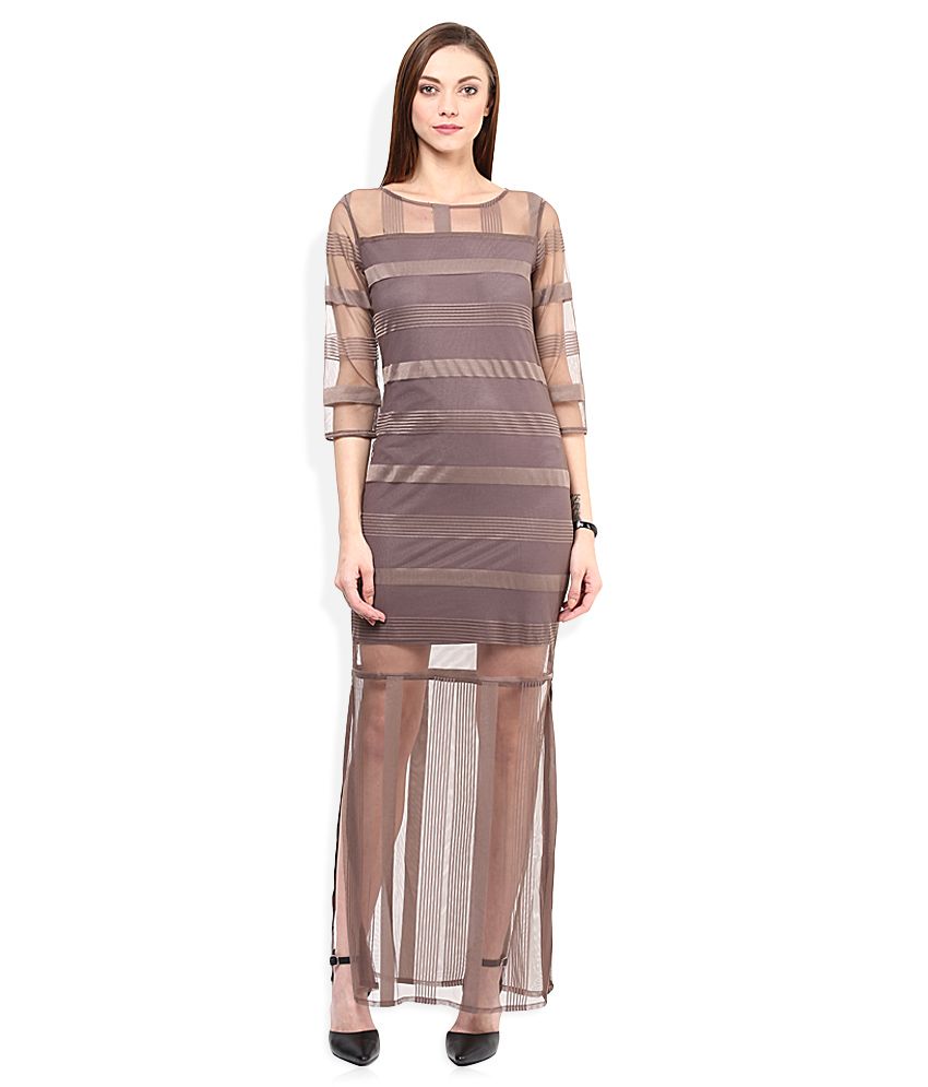 AND Brown Sheer Maxi Dress Buy AND Brown Sheer Maxi Dress Online at