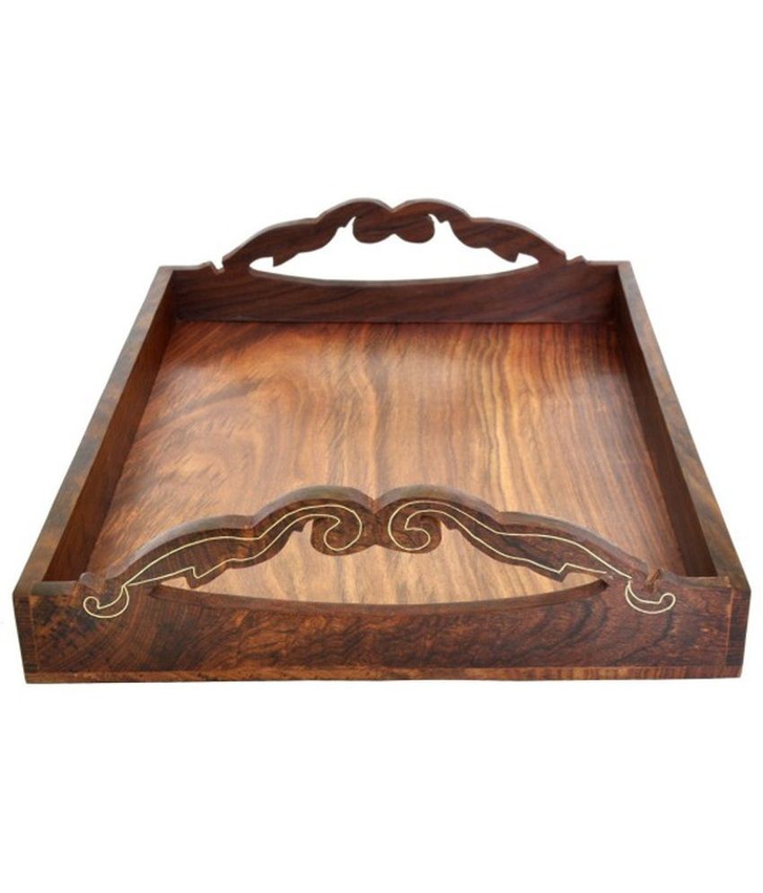 Woodsmith Brown Wooden Serving Tray Buy Online at Best Price in India