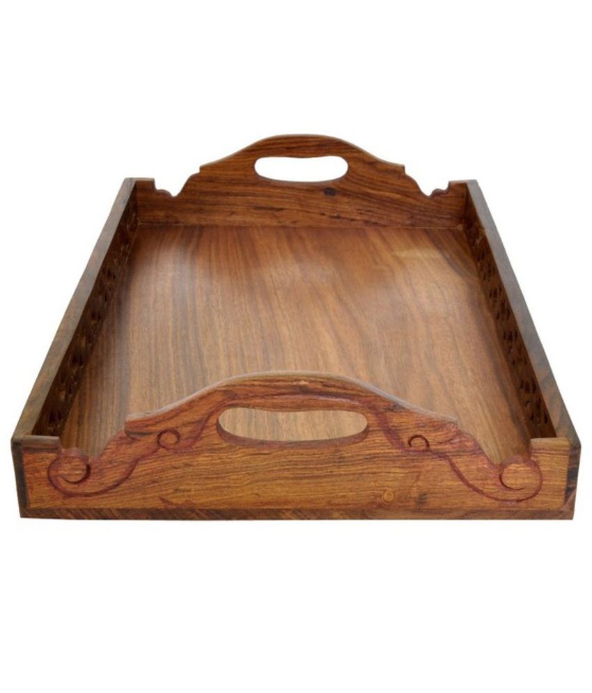 Woodsmith Brown Wooden Serving Tray Buy Online at Best Price in India