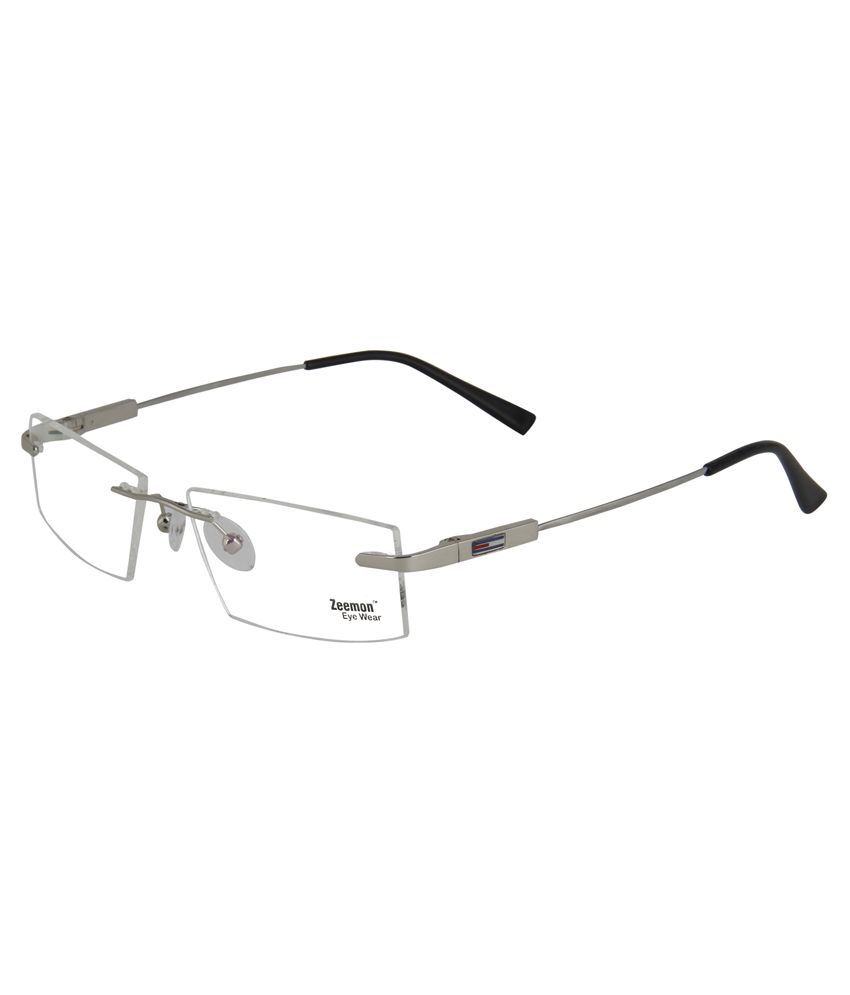Zeemon Silver Metal Rimless Eyeglasses Frame - Buy Zeemon ...
