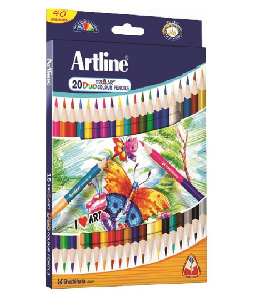 Artline Tri Art duo colour pencil set of 20 ( Pack of 2 ) Buy Online