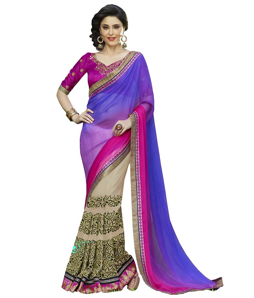 party wear pure chiffon saree