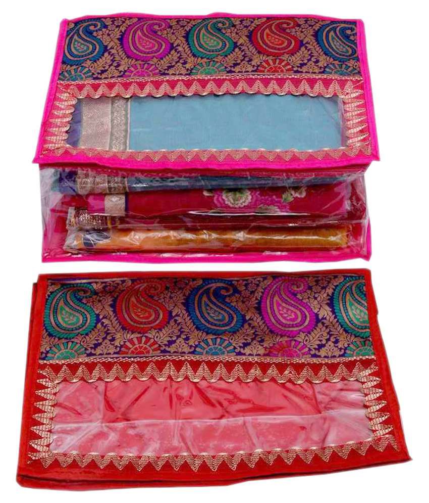 Buy Kuber Industries Pink Saree Cover Set Of 2 at Best Prices in India Snapdeal