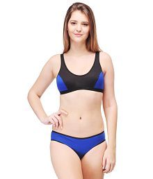 bra panty set size 32 black