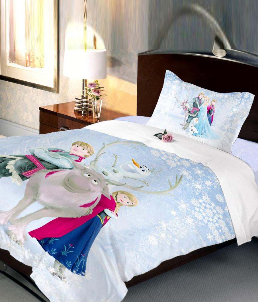     			Uber Urban Disney Frozen 100% Cotton Single Cartoon Bedsheet With 1 Pillow Cover For Kids