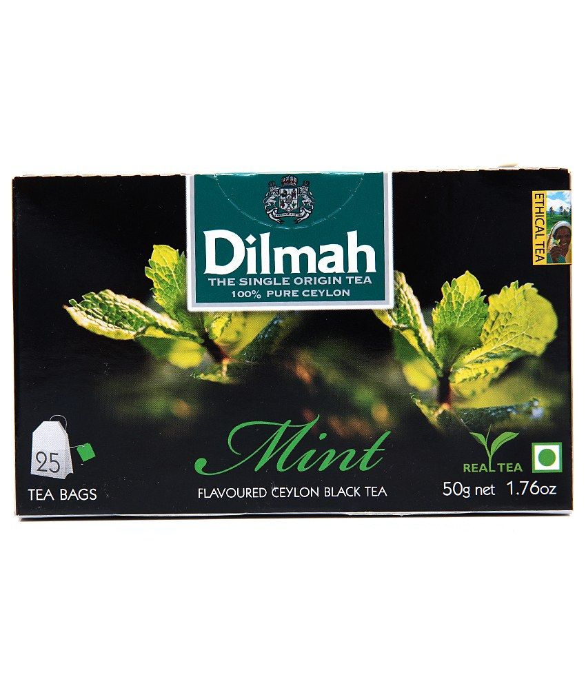 Dilmah Ceylon Black Tea with Mint 25/2.0g Tea Bags Pack of 2 Buy