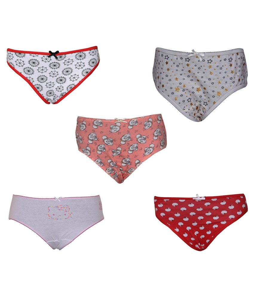 Pepperika Multicolour Cotton Panties For Girls Pack Of 5 Buy Pepperika Multicolour Cotton