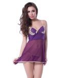 N-gal Purple Polyester Baby Doll Dresses