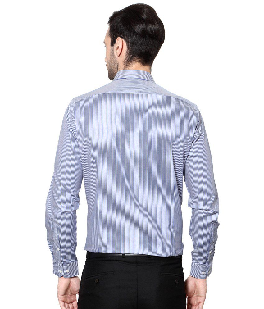 Van Heusen Blue & White Striped Formal Shirt - Buy Van Heusen Blue ...