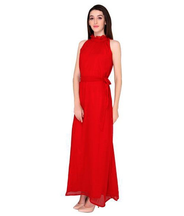 red georgette frock