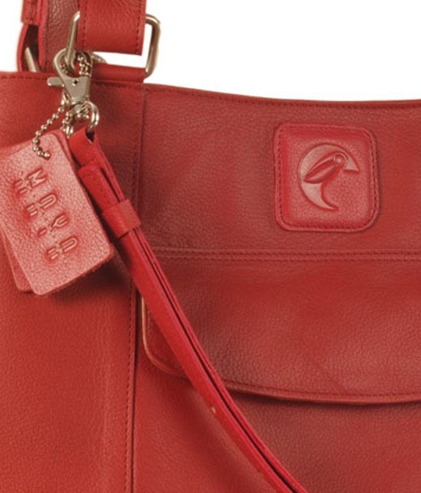 small red shoulder bag