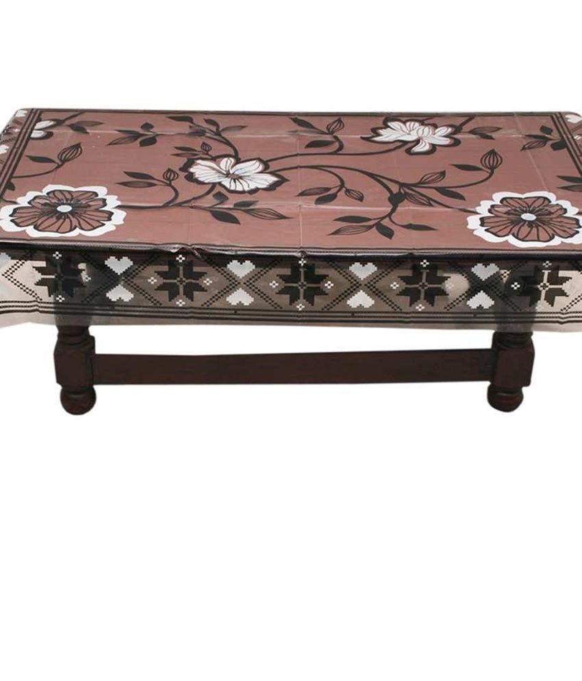     			E-Retailer'S Stylish Transparent Black Design Printed Center Table Cover