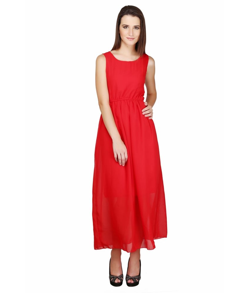 Fashion Forever Red Georgette Dresses - Buy Fashion Forever Red ...