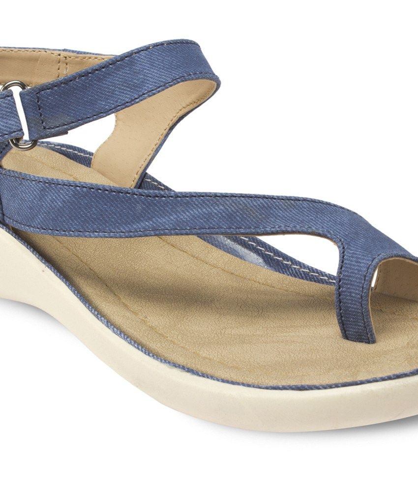 womens blue flat sandals