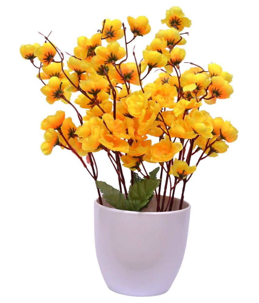 Yash Enterprises Yellow Cherry Blossom Flower Pot: Buy Yash Enterprises ...