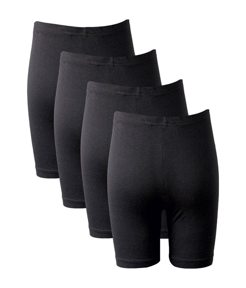 Bodycare Black Cotton Girls Shorts (Pack of 4) - Buy Bodycare Black ...