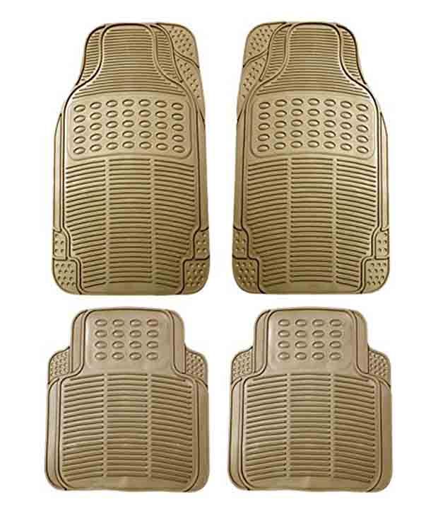 Hi Art Beige Rubber Floor Mats For Chevrolet Sail Sedan Set Of 4