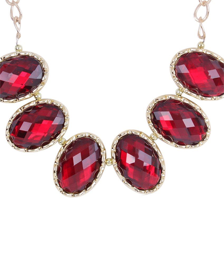 Shining Diva Fashion Red & Golden Contemporary Necklace - Buy Shining ...