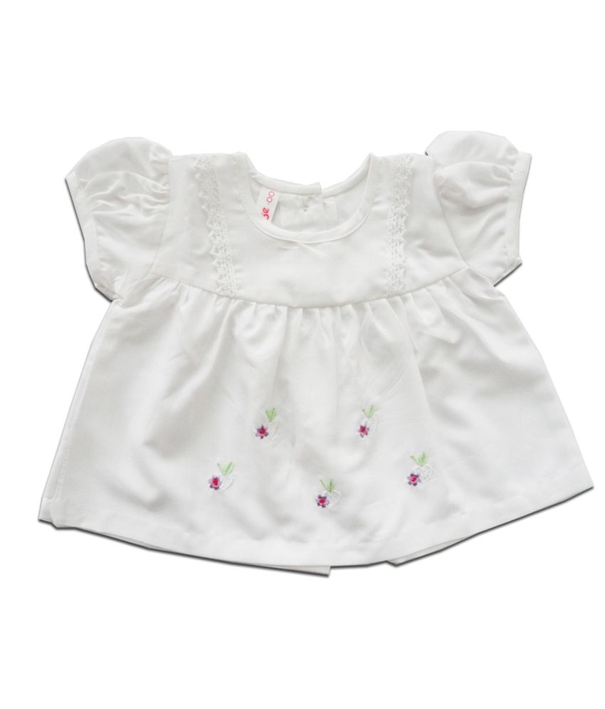 white cotton frock design