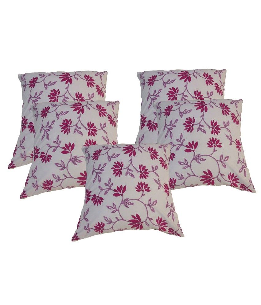 Ocean Homestore Pink Cotton Cushion CoverSet Of 5 Buy Online at Best
