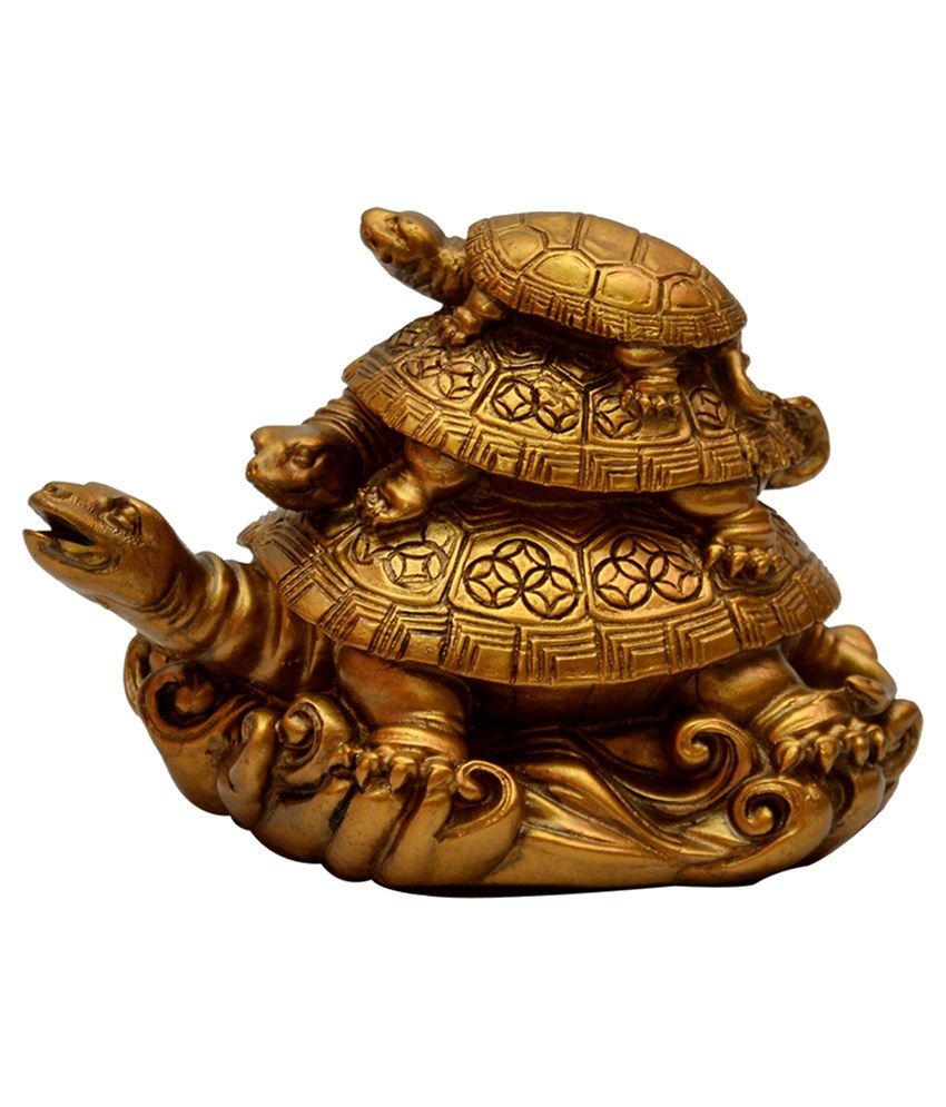     			Vastu Art Yellow Resin Three Tiered Tortoises