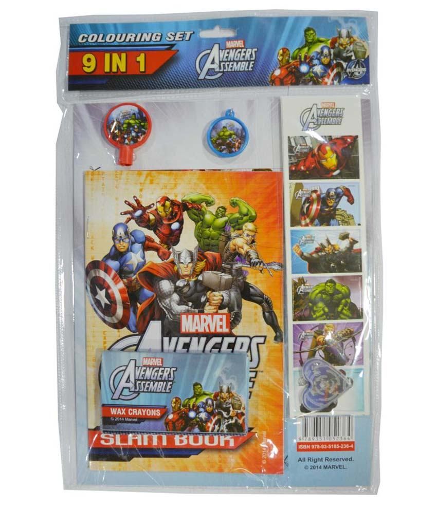 Disney Marvel Avengers Colouring Set Of 9 - Buy Disney Marvel Avengers ...
