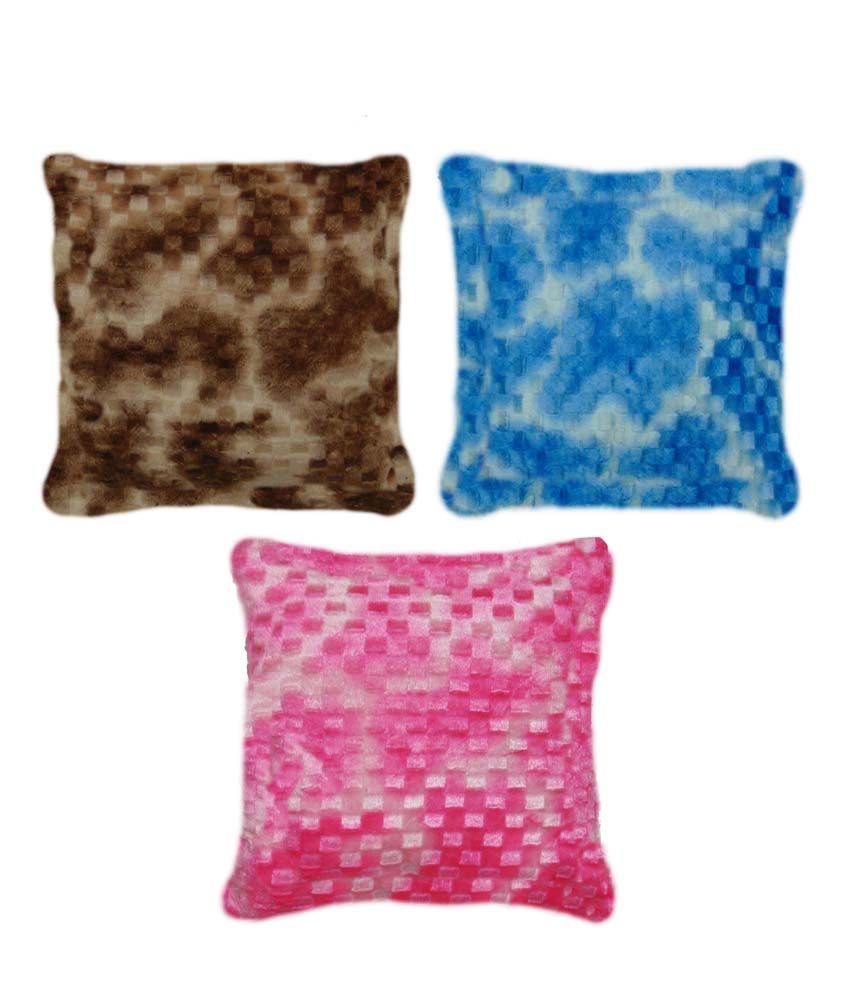 Furnishing Zone Multicolor Polyester Filled Cushions Pack Of 3 Buy