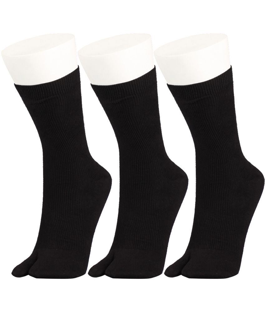     			New Walk N Wear Black Cotton Full Length Socks Pack Of 3