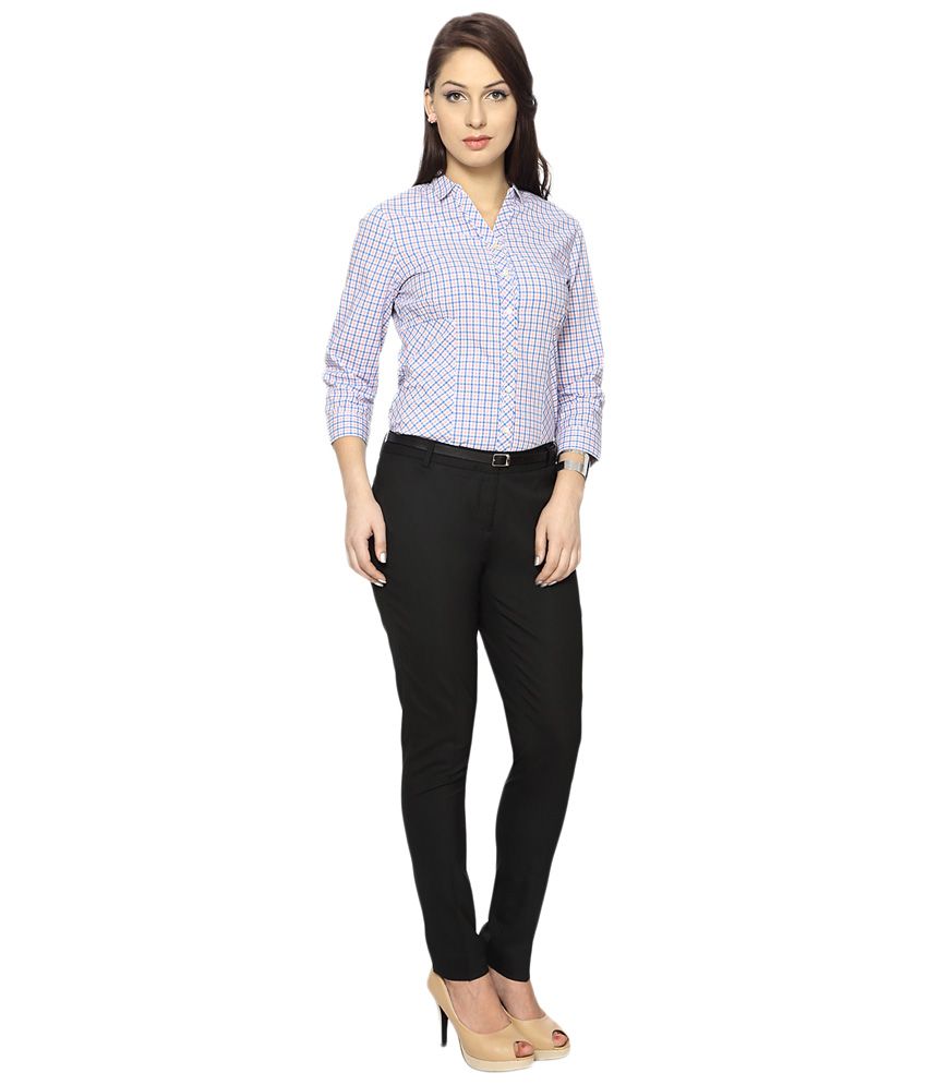 Buy Annabelle by Pantaloons Black Solid Formal Trousers Online at Best  Prices in India - Snapdeal