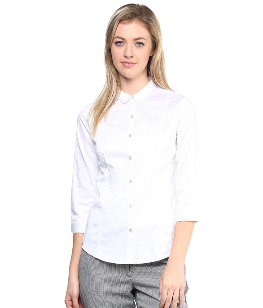Buy Annabelle by Pantaloons White Solid Formal Shirt Online at Best ...