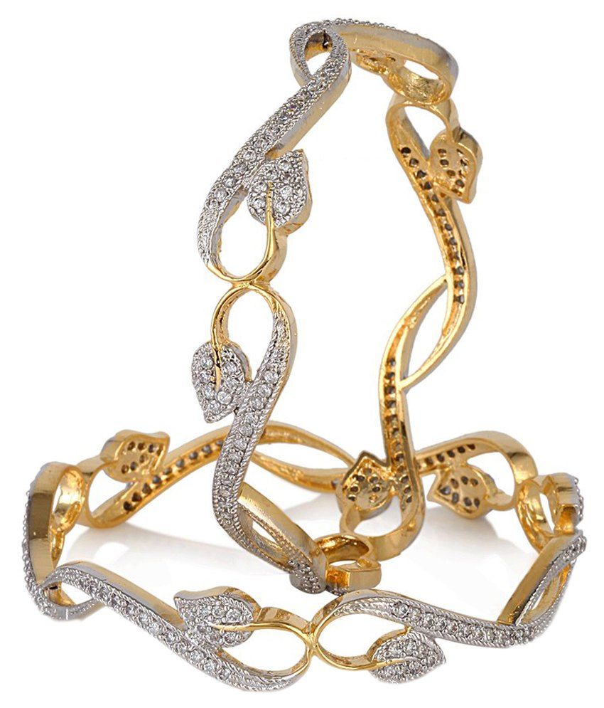     			Youbella Gold American Diamnod Bangles