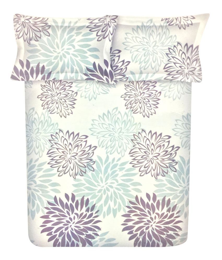 Bombay Dyeing White Cotton Floral Bed Sheet Buy Bombay Dyeing White