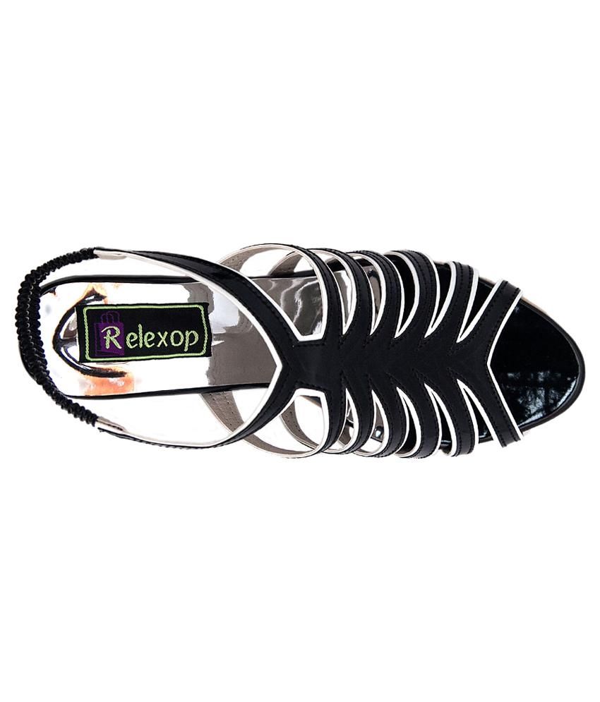 black cone heel sandals