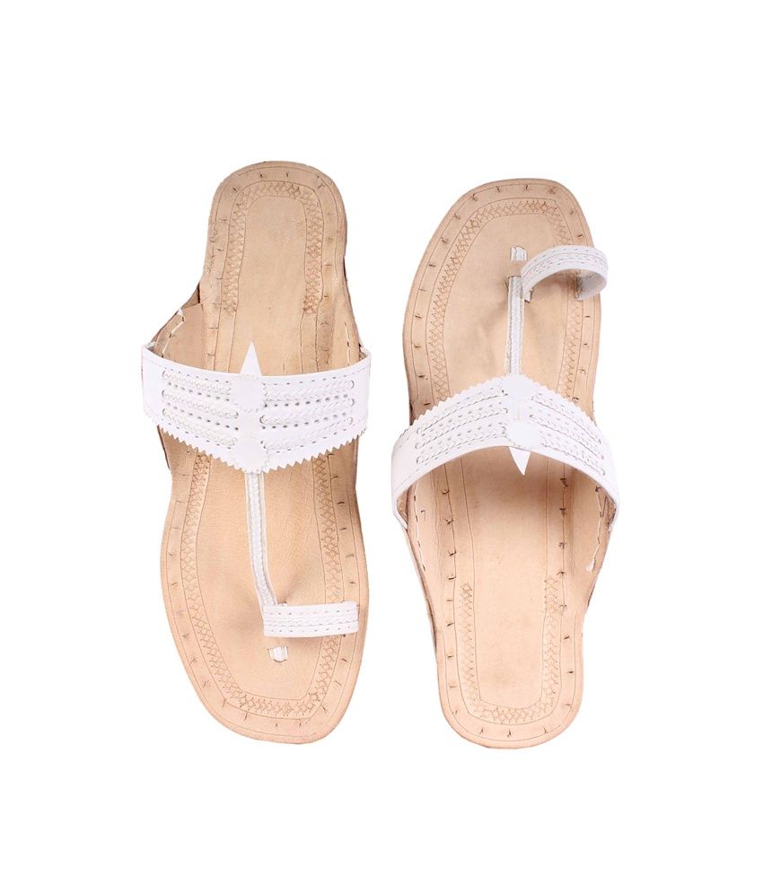 white chappal for ladies