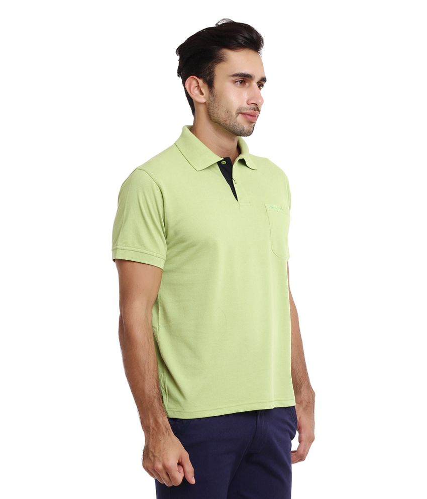 Classic Polo Green Cotton Blend Half Sleeve Polo T-Shirt - Buy Classic ...