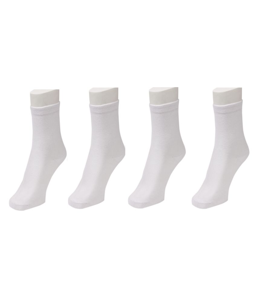     			Galaxy Shoes White Formal Full Length Socks For Men - Pack of 4 Pairs