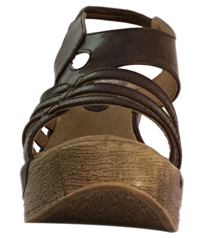Shesense Brown Medium Heel Sandals Price in India- Buy Shesense Brown Medium Heel Sandals Online 
