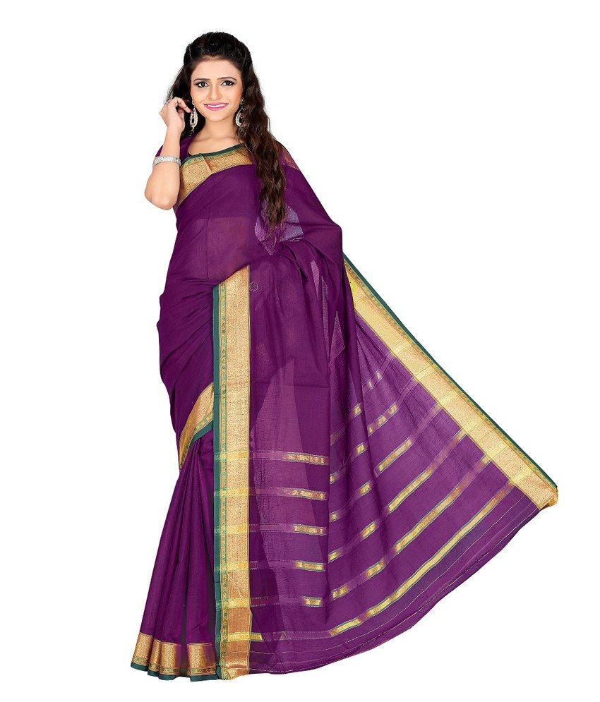purple cotton sarees