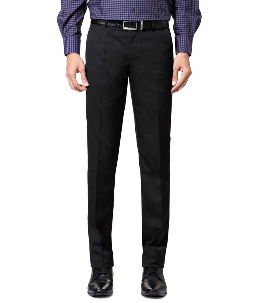 Van Heusen Black Formal Trousers - Buy Van Heusen Black Formal Trousers ...