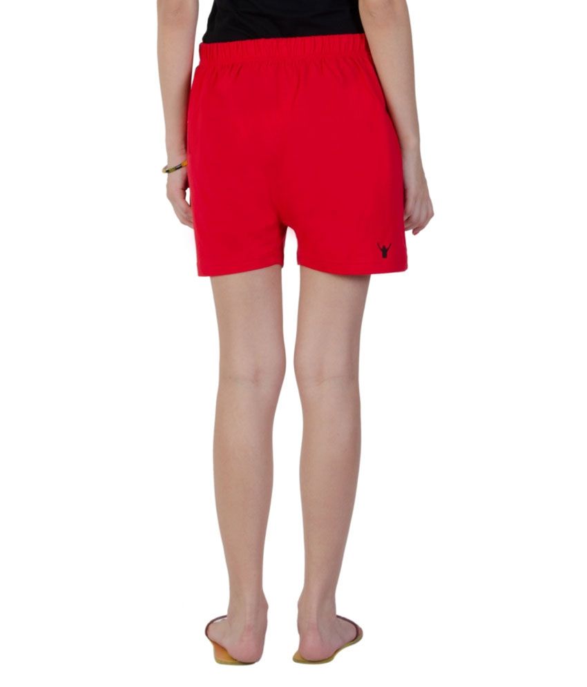 Buy Gabi Red Cotton Shorts Online at Best Prices in India Snapdeal