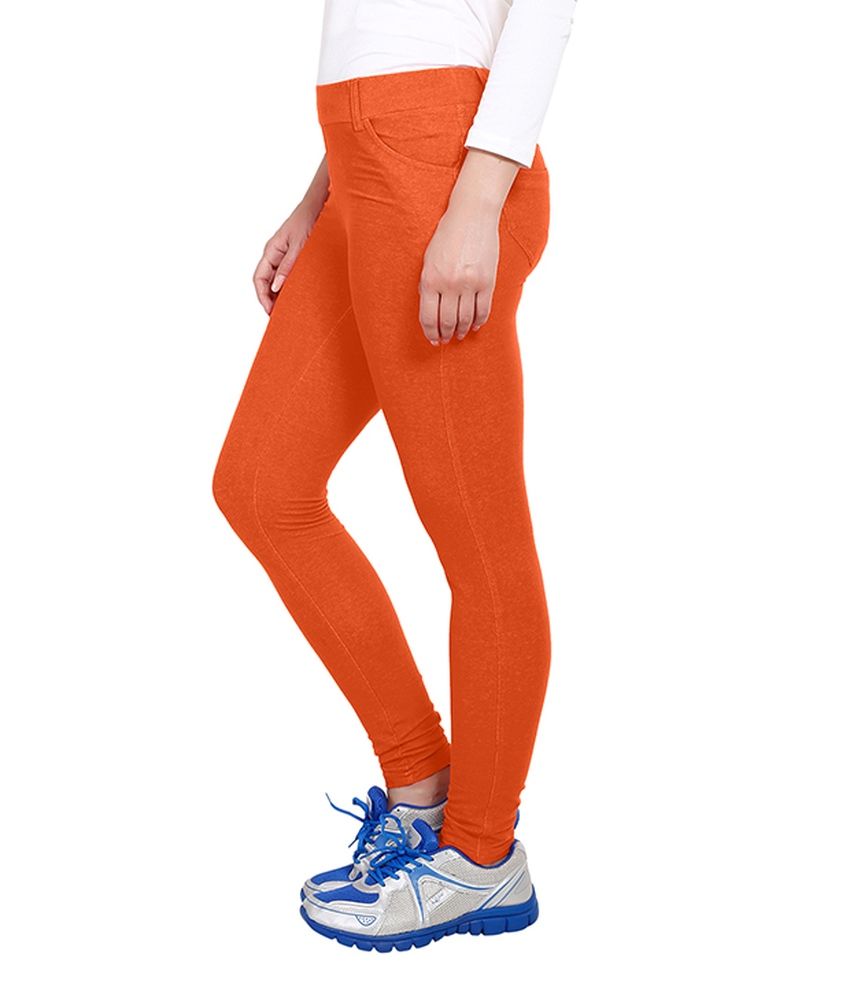 orange jeggings